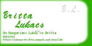 britta lukacs business card